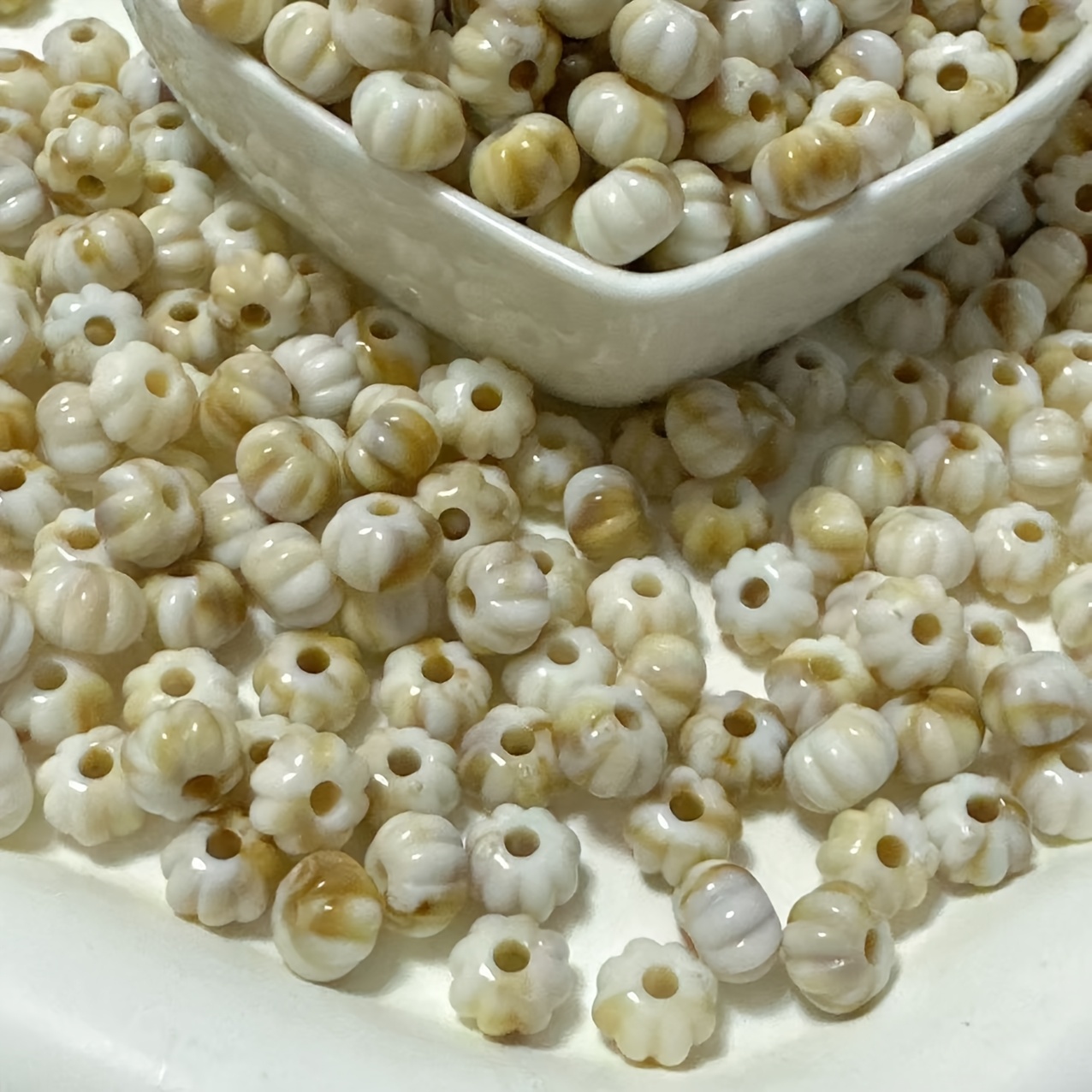 60pcs Bohemian Light-Colored Round Beads, DIY Jewelry